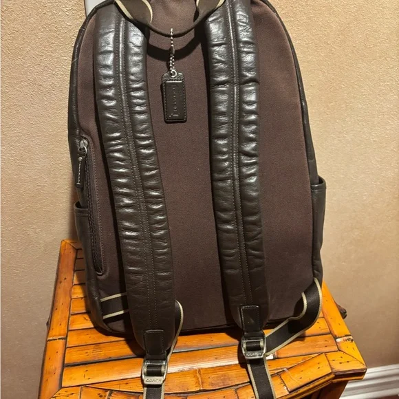 Coach Dark Brown Leather Men\'s Backpack Coach Dark Brown Leather Men main image 4